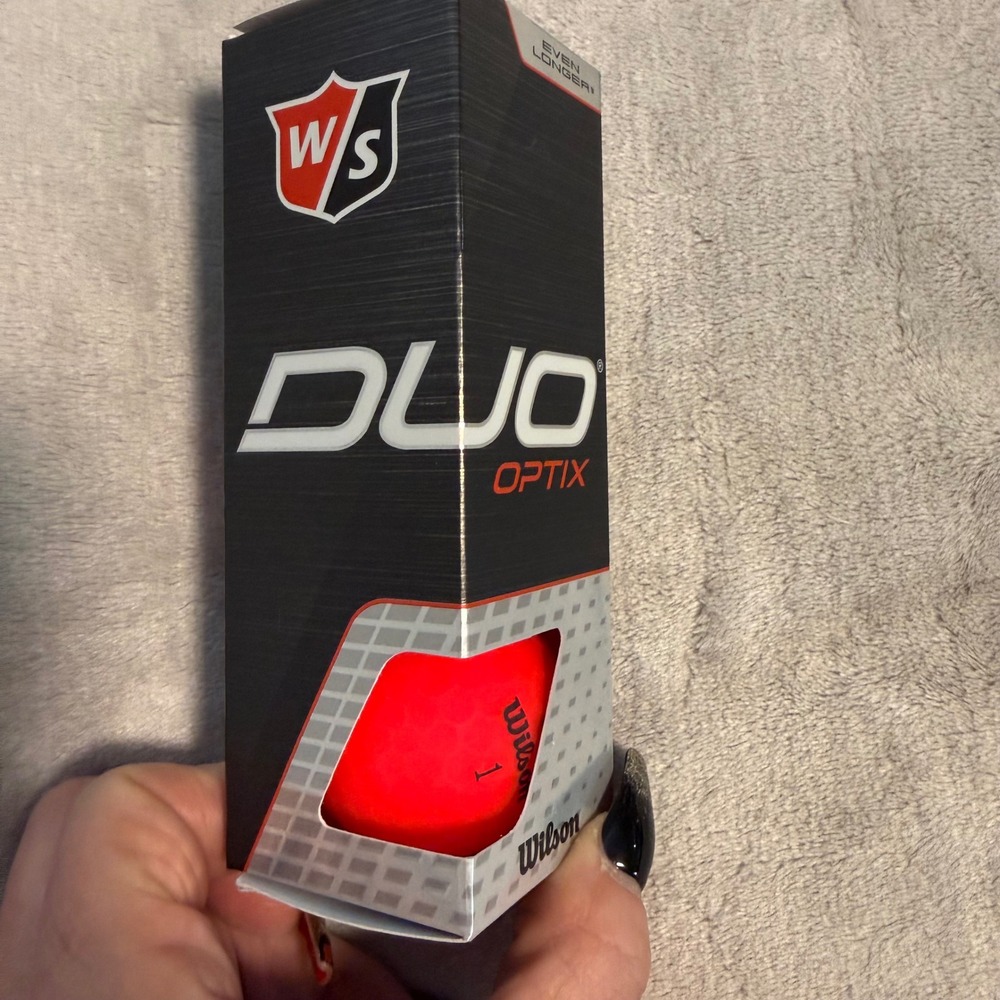 Wilson DUO Optix Matte Red Golf‎ Balls 3 Pack New